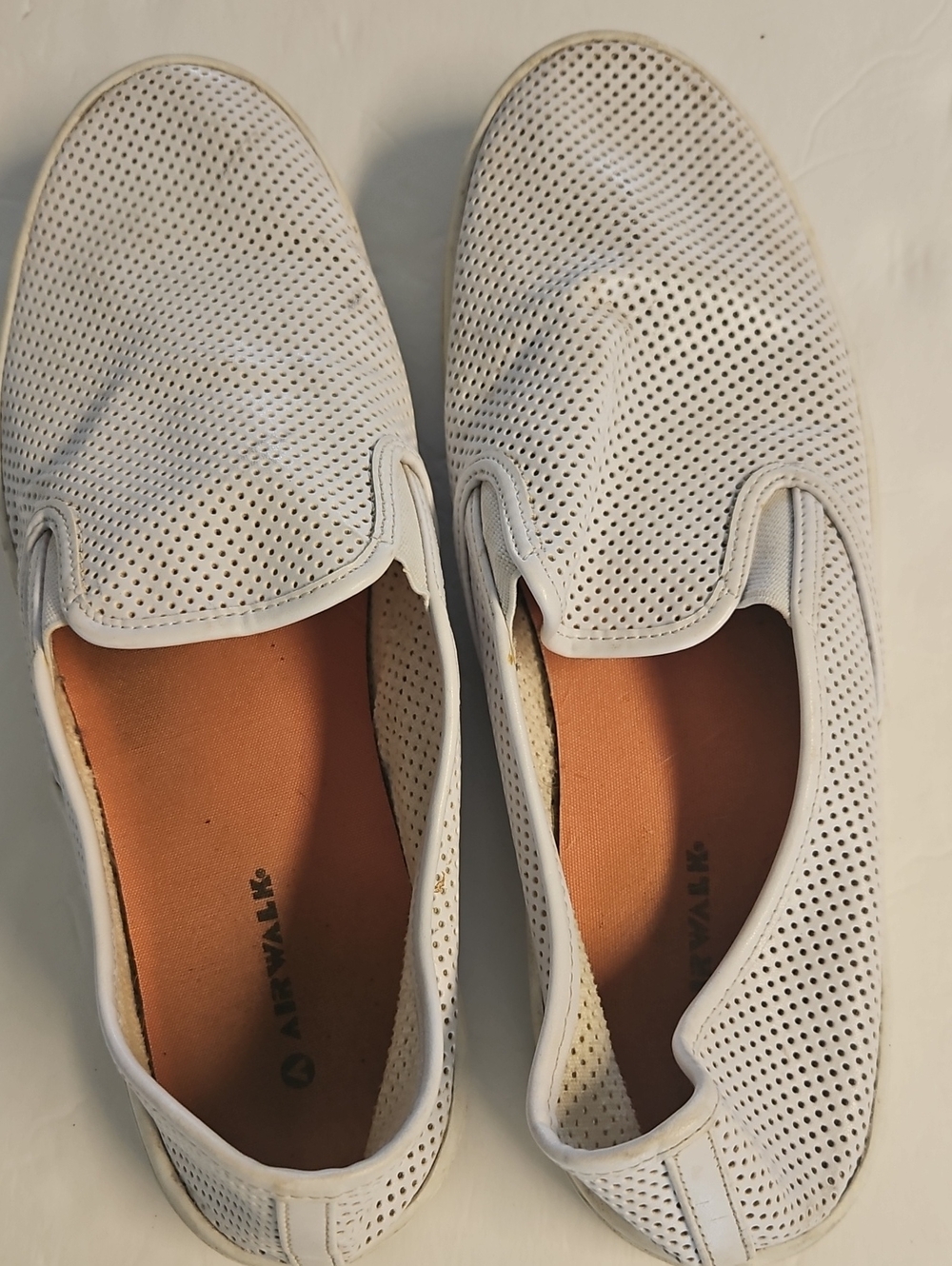 Airwalk White Perforated Slip-On Loafers (Women)